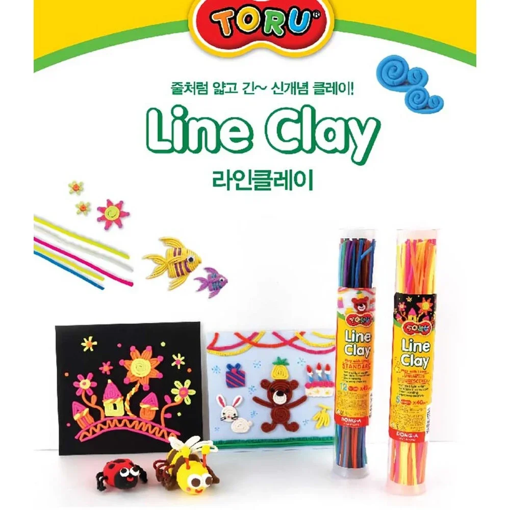 Lot of 6 - TORU Line Clay Creative Set | 12 Colors 48 Pieces Sticks  Arts Crafts